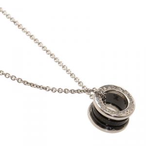 Bvlgari Save the Children Black Ceramic and Silver Pendant Necklace