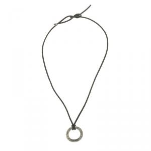Bvlgari Save the Children Silver Pendant Black Cord Necklace