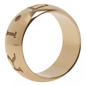 Pre Owned Bvlgari Monologo Yellow Gold Band Ring Size 57 