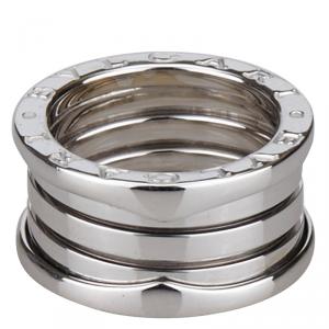 Pre Owned Bvlgari B.Zero1 3-Band White Gold Ring Size 49