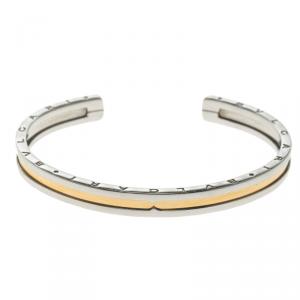 Bvlgari B.Zero1 18k Rose Gold & Steel Open Cuff Bracelet 15cm