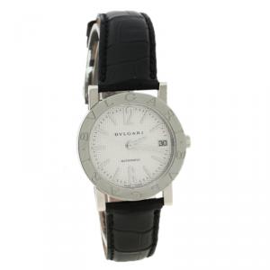 Bvlgari White Stainless Steel BB 38 SL Auto Women's Wristwatch 33MM