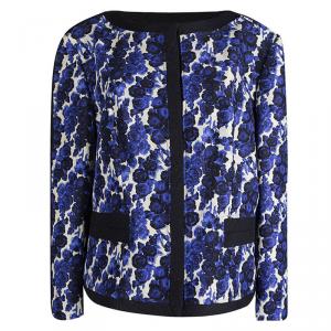 Carolina Herrera Floral Printed Silk Box Jacket XL