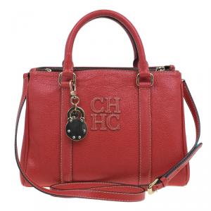 Pre Owned Carolina Herrera Red Leather Matteo Bag
