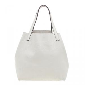 Pre Owned Carolina Herrera Monogram Leather Embossed Matryoshka Tote