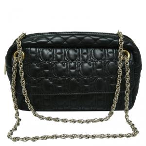 Pre Owned Carolina Herrera Black Quilted Leather Chain Shoulder Bag