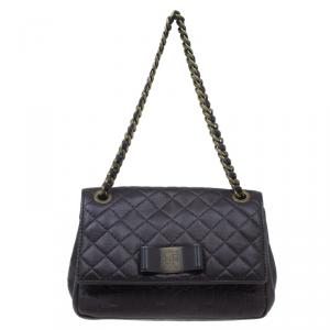 Pre Owned Carolina Herrera Brown Monogram Leather Shoulder Bag