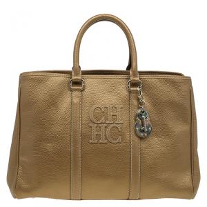 Carolina Herrera Gold Leather Matteo Satchel