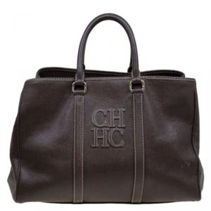 Pre Owned Carolina Herrera Brown Leather Matteo Tote
