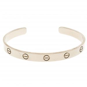 Pre Owned Cartier Love White Gold Open Cuff Bracelet Size 18