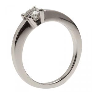 Pre Owned Cartier Declaration Solitaire 0.23 ct E VVS1 Diamond Platinum Ring Size 46