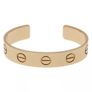 مملوكة مسبقًا Cartier XL Love U Limited Edition Yellow Gold Open Cuff Bracelet Size 16
