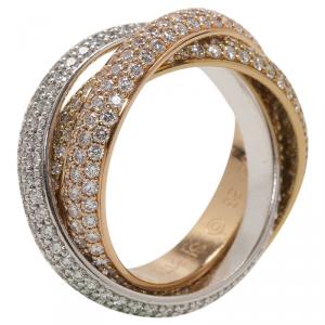 مملوكة مسبقًا خاتم كارتييه ترينيتي ألماس  ثلاثي اللون مقاس 53
