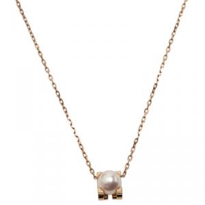 Pre Owned Cartier C de Cartier Pearl Rose Gold Necklace
