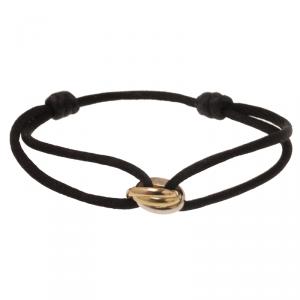 مملوكة مسبقًا Cartier Trinity Three Tone Gold Black String Bracelet