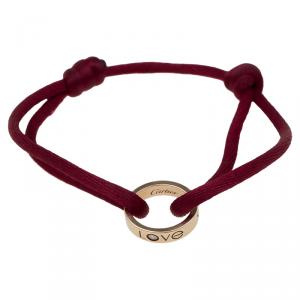 مملوكة مسبقًا Cartier Love Charity Diamond Yellow Gold Silk Cord Bracelet