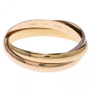 Pre Owned Cartier Trinity De Cartier Three Tone Gold Bangle Bracelet 20cm