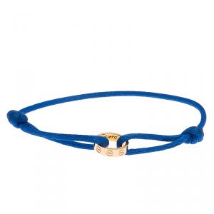 Pre Owned Cartier Love Charity Yellow Gold Blue Adjustable Cord Bracelet