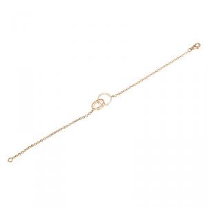 Pre Owned Cartier Love 2 Hoops Rose Gold Bracelet Size 17