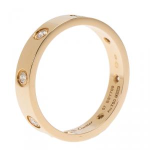 Pre Owned Cartier Love Diamonds Rose Gold Wedding Band Ring Size 57
