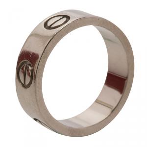 Pre Owned Cartier Vintage Love White Gold Wedding Band Ring Size 50