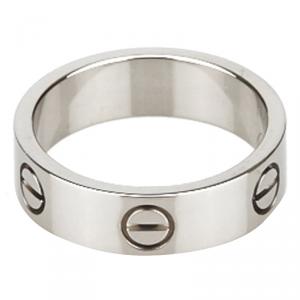 Pre Owned Cartier LOVE White Gold Ring Size 55