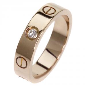 Cartier Love 1 Diamond Rose Gold Wedding Band Ring Size 47