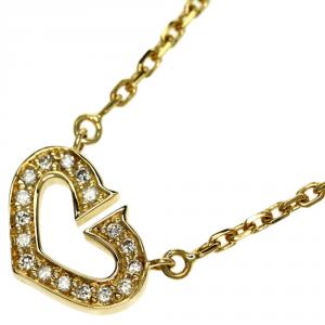 Pre Owned Cartier C de Cartier Diamond Pave Yellow Gold Necklace