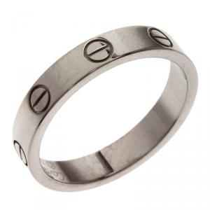 Pre Owned Cartier Love White Gold Wedding Band Ring Size 53