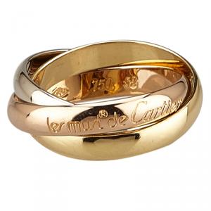 Pre Owned Cartier Trinity 18Kt 3-Tone Gold Ring Size 52