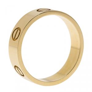 Pre Owned Cartier Love 18kt Yellow Gold Band Ring Size 59