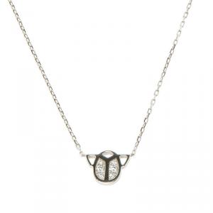 Pre Owned Cartier Scarab Bumble Bee Diamond & 18k White Gold Pendant Necklace