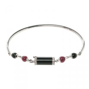 Pre Owned Cartier Le Baiser du Dragon Diamond, Ruby & Onyx White Gold Bracelet 18cm