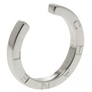 Pre Owned Chanel 18k White Gold Open Style Ring Size 50.5