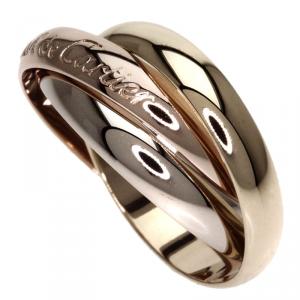 Pre Owned Cartier Trinity de Cartier 18K 3-Tone Gold Band Ring Size 49