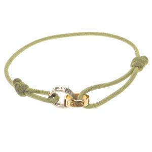 Pre Owned Cartier Love Charity 18K White and Rose Gold Cord Bracelet 