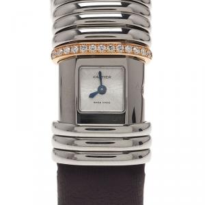 Pre Owned Cartier Grey Titanium and Gold Link Declaration Women's Wristwatch 16MM