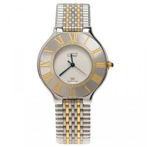 مملوكة مسبقًا Cartier Ivory Stainless Steel Must 21 Women's Wristwatch 33MM