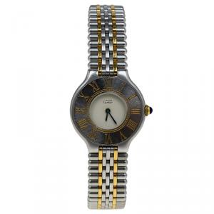 مملوكة مسبقًا Cartier Cream Stainless Steel Must 21 Women's Wristwatch 28MM