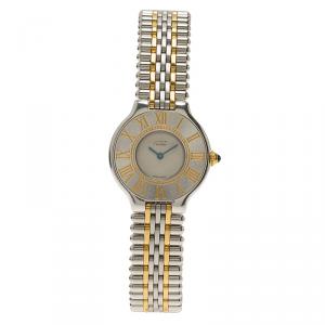 مملوكة مسبقًا Cartier Ivory Stainless Steel Must 21 Women's Wristwatch 28MM