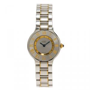 مملوكة مسبقًا Cartier Silver Stainless Steel Must 21 Women's Wristwatch 28MM