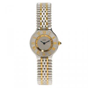 مملوكة مسبقًا Cartier Silver Stainless Steel Must 21 Women's Wristwatch 28MM