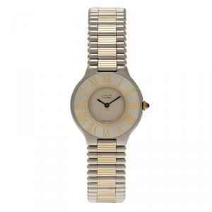 مملوكة مسبقًا Cartier Ivory Stainless Steel Must 21 Women's Wristwatch 30MM