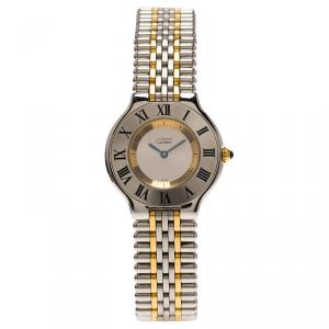 Cartier Silver Stainless Steel Must 21 Women's Wristwatch 31MM