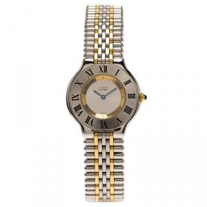 مملوكة مسبقًا Cartier Silver Stainless Steel Must 21 Women's Wristwatch 31MM