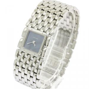 Pre Owned Cartier Blue Mother of Pearl Stainless Steel Panthere Women's Wristwatch 21MM