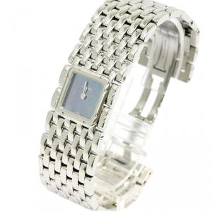 Pre Owned Cartier Blue Mother of Pearl Stainless Steel Panthere Women's Wristwatch 21MM