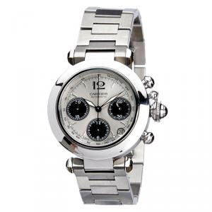 مملوكة مسبقًا Cartier Silver Stainless Steel Pasha C Women's Wristwatch 36MM