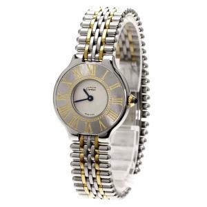 Pre Owned Cartier Ivory Stainless Steel Must 21 Women's Wristwatch 27MM