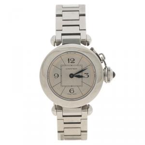 Pre Owned Cartier Silver Stainless Steel Miss Pasha de Cartier 2973 Women's Wristwatch 27MM